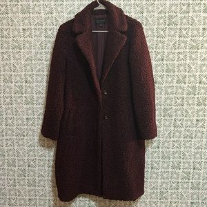 Ann Taylor purple Mauve Teddy coat Sz Medium
